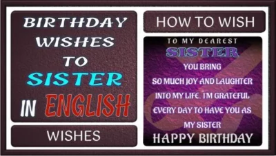 How to wish Happy Birthday to sister in english FI 2